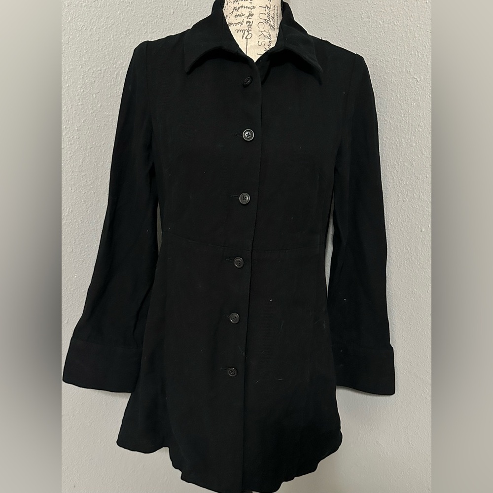 GAP Elegant Black Women's Coat COAT SIZE S in great condition 100% cotton cute 🥰
